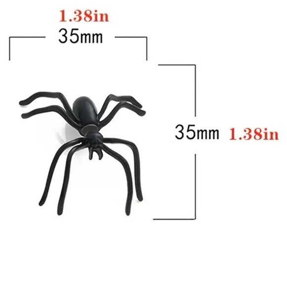 Spider Earrings Black 3D Halloween Costume Creepy Goth Emo Rave Scene Fun Party - Picture 4 of 5